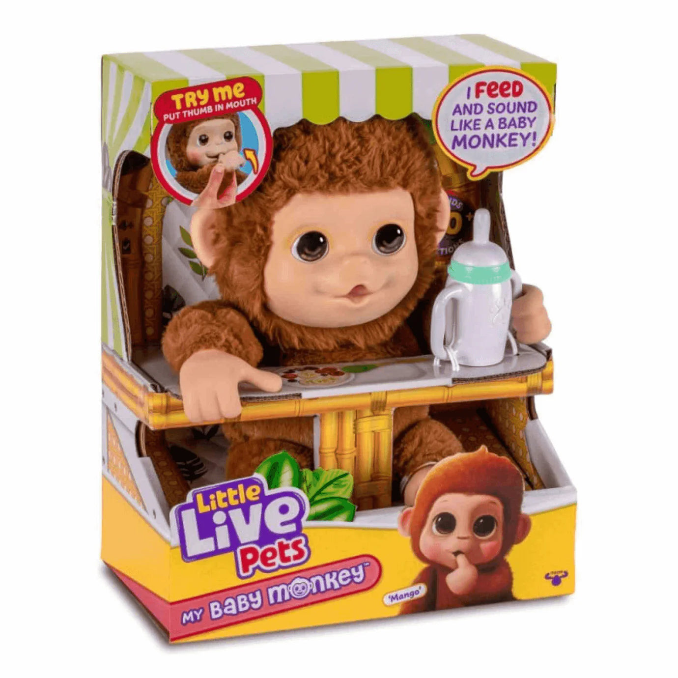 Muñecas Y Peluches Famosa Little Live Pets - Mascota Interactiva My Baby Monkey marron para niños