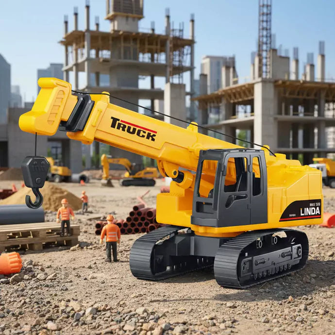 Vehículos Y Radiocontrol Toy Planet Excavadora Y Pluma En Cdu 4 amarillo para niños
