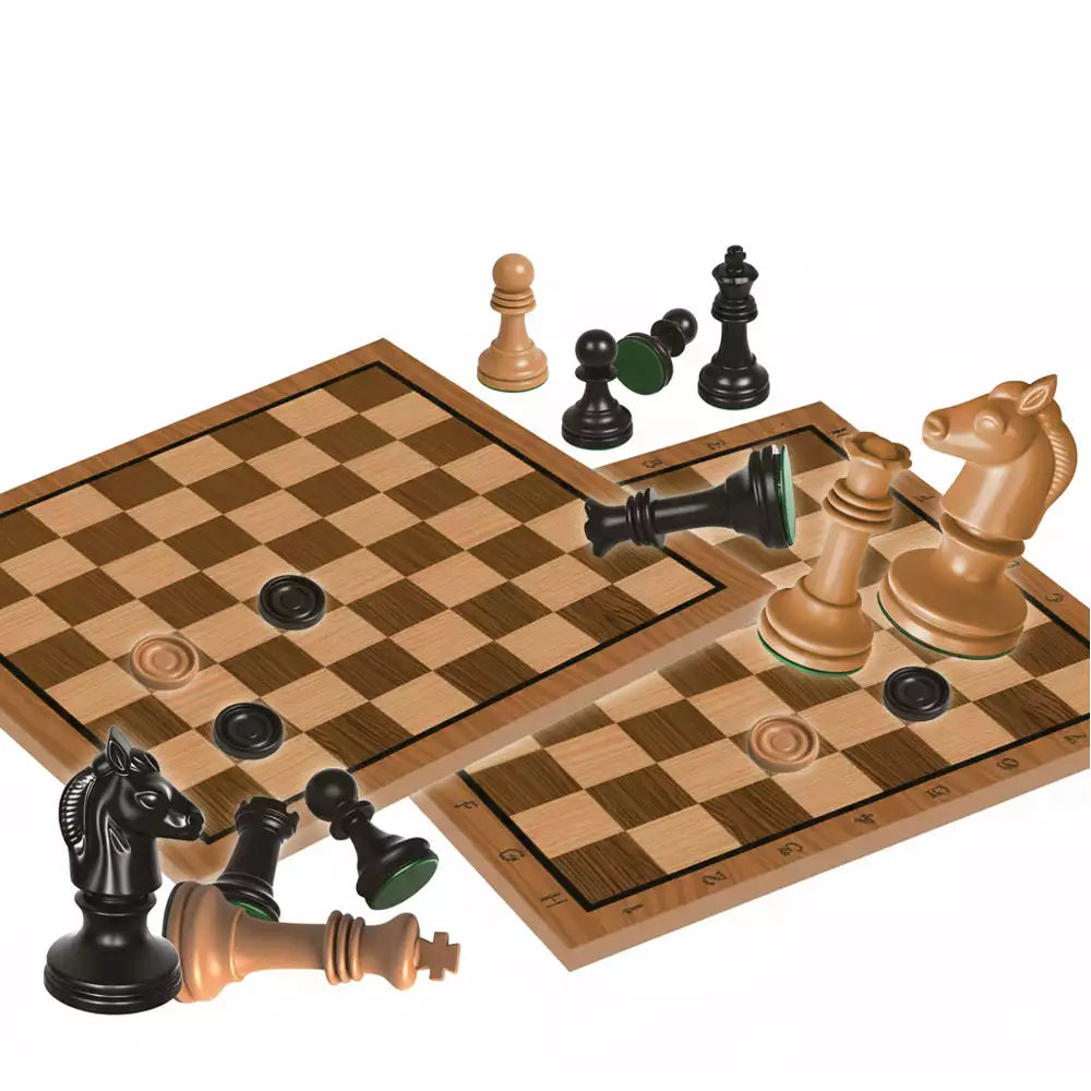 Juegos De Mesa Toy Planet 2 En 1 Ajedrez Y Damas Madera 40Cm multicolor para unisex
