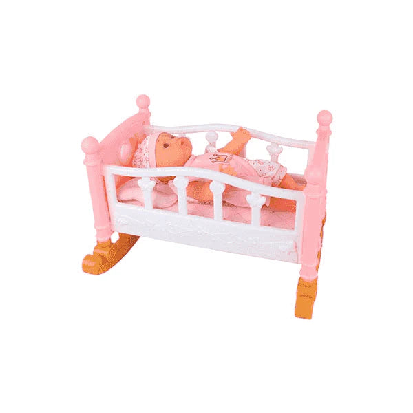 Muñecas Y Peluches Toy Planet Bebe Y Su Cuna rosa para niños