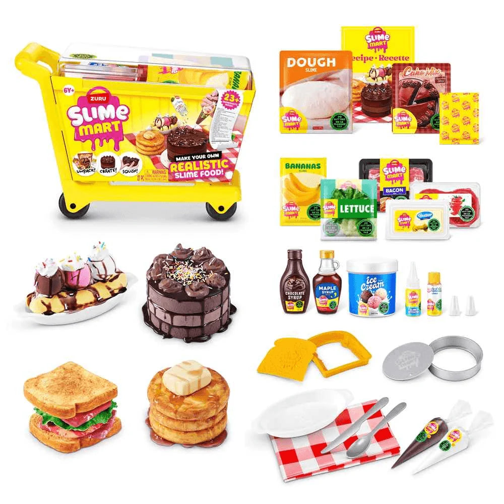 Construcciones Y Puzzles Toy Planet Slime Carrito Compra Con Accesorios amarillo para niños