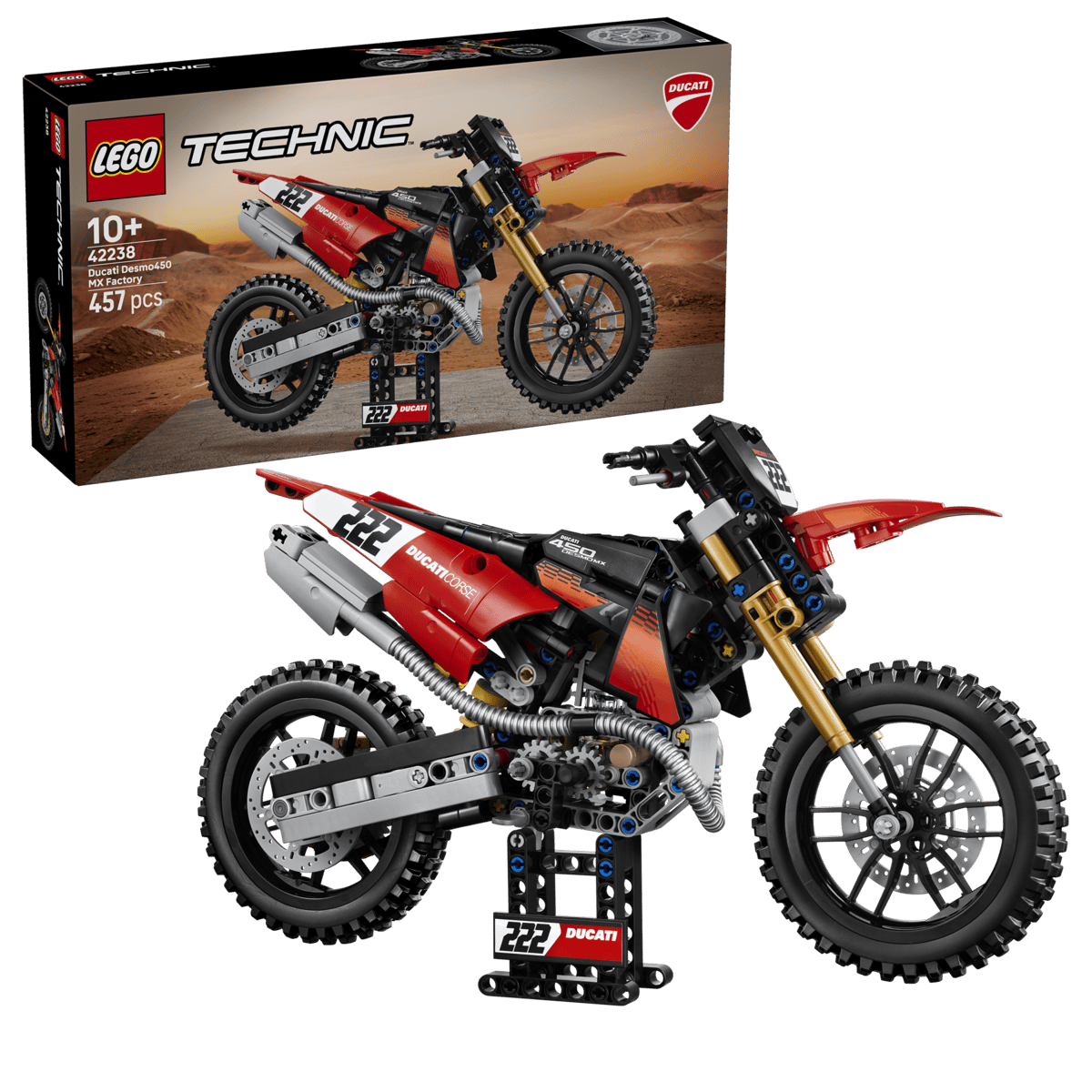 Construcciones Y Puzzles Lego Moto Ducati Desmo450 Mx Factory rojo para niños