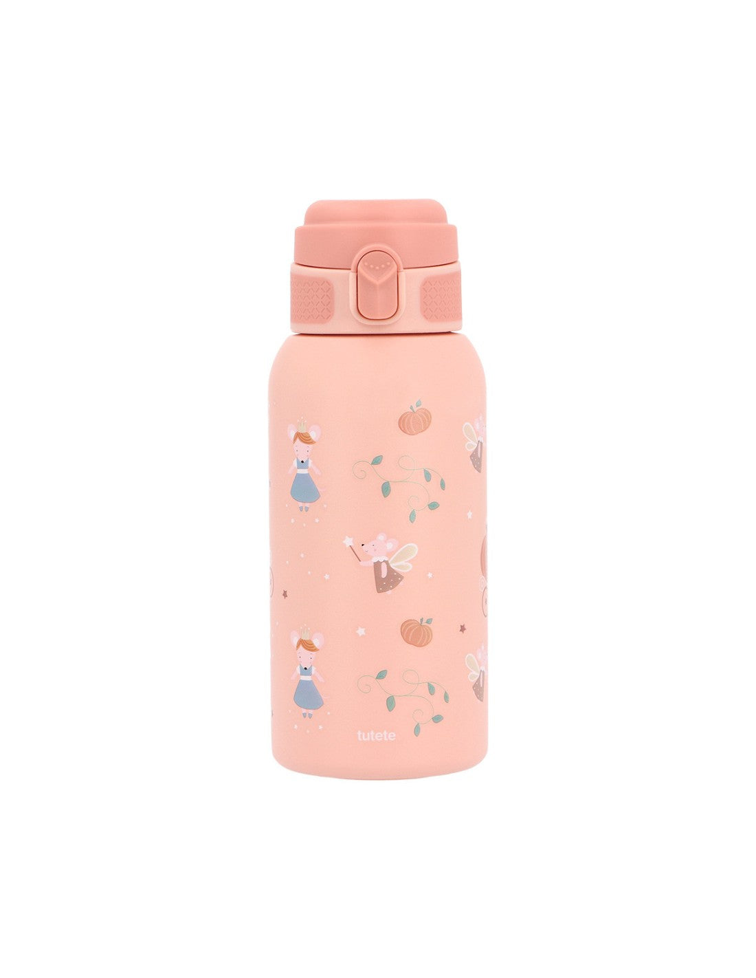 Para Comer Tutete Botella De Acero Térmica Con Pajita Mouse Fairies rosa para niños