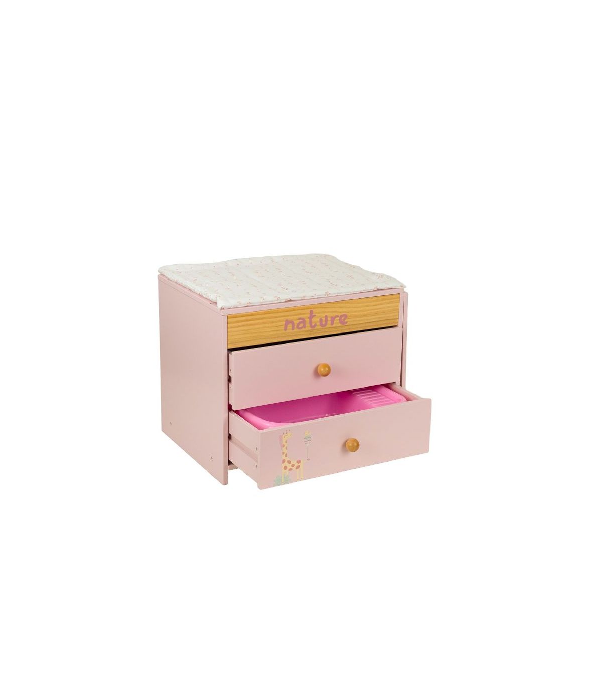 Muñecas Y Peluches Muñecas Arias Comoda/Cambiador Nature C/2 Cajones Bañe rosa para niños