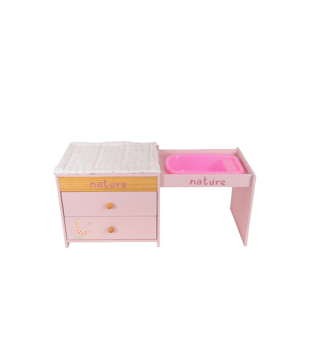 Muñecas Y Peluches Muñecas Arias Comoda/Cambiador Nature C/2 Cajones Bañe rosa para niños