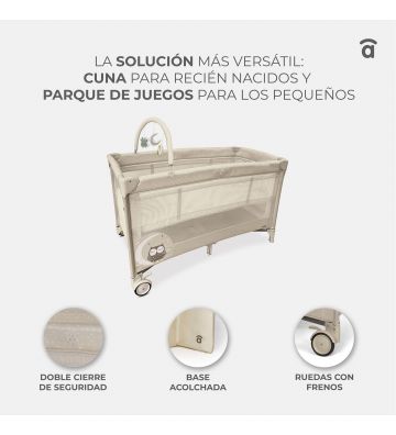 En Casa Asalvo Cuna De Viaje Complet Dúo Owl beige para bebe