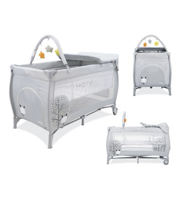 En Casa Asalvo Cuna De Viaje Con Cambiador Nórdica gris para bebe