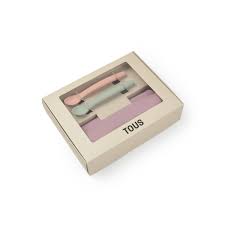 Para Comer Tous Set De Babero Y Dos Cucharas De Silicona Rosa rosa para bebe