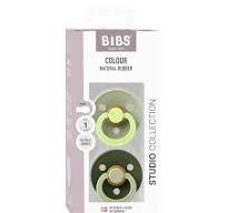 Lactancia Bibs 2 Chupetes Bibs Studio Colour Fusion Round Sage/Hunter Green Mix verde para bebe