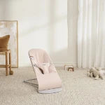 En Casa Babybjorn Hamaca Bliss Tejido Woven Chasis Gris Claro Light Pink Tejido Melange rosa para bebe