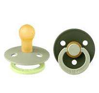 Lactancia Bibs 2 Chupetes Bibs Studio Colour Fusion Round Sage/Hunter Green Mix verde para bebe