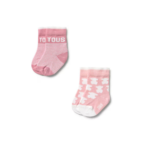 Regalos Tous Set 2 Calcetines Tous Baby Modelo Ssocks-2402 Rosa rosa para bebe