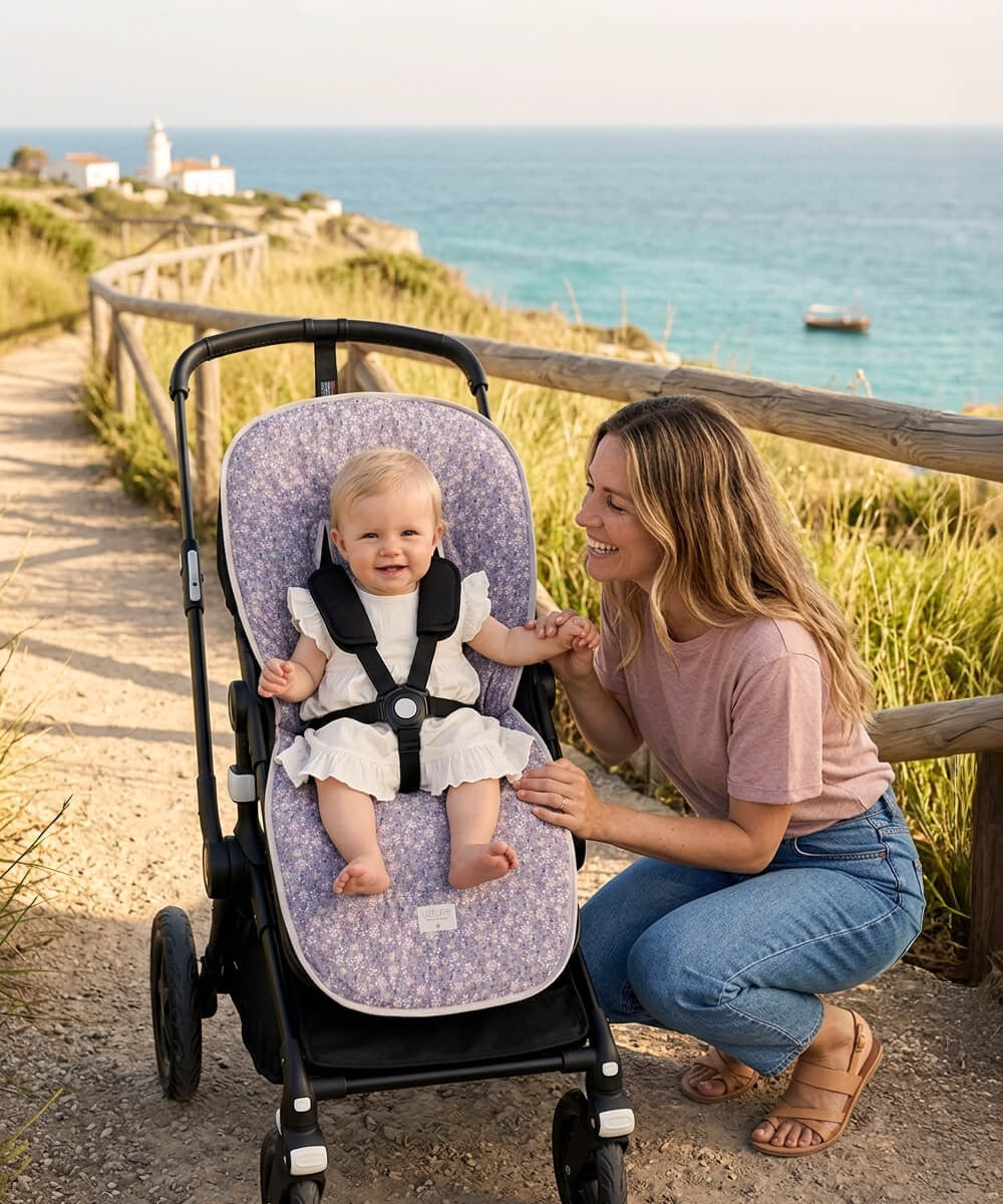 Paseo Uzturre Colchoneta Silla Universal Reversible Ana Rosa Empolvado multicolor para bebe