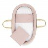En Casa Cambrass Moises Palma Acolchado+Patas Madera Natural Plumeti rosa para bebe