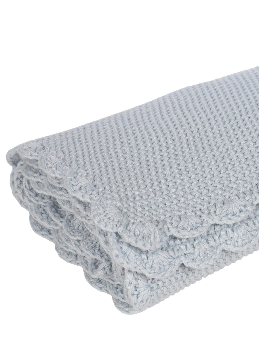 Paseo Pasito A Pasito Manta Punto Bebé Tricot Blue azul para bebe