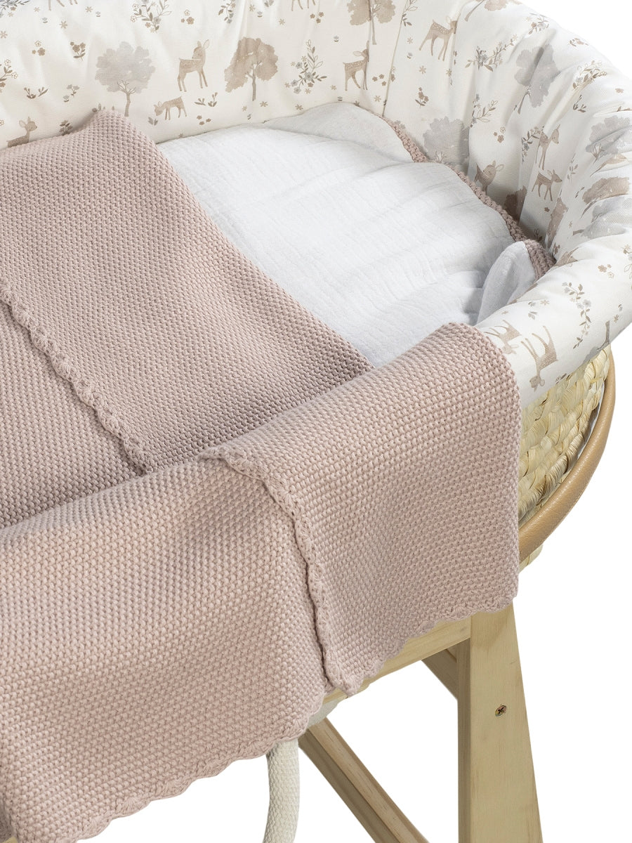 Paseo Pasito A Pasito Manta Punto Tricot Rosa rosa para bebe