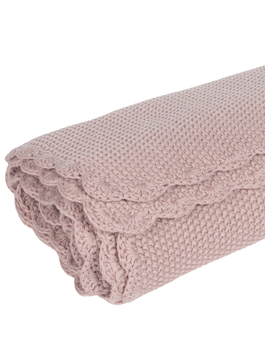 Paseo Pasito A Pasito Manta Punto Tricot Rosa rosa para bebe
