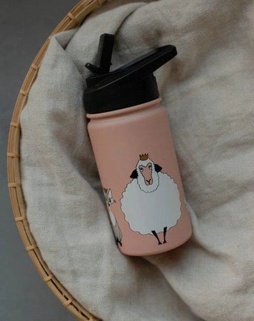 Para Comer Baby Livia Botella Isotérmica Con Pajita Teja rosa para niños