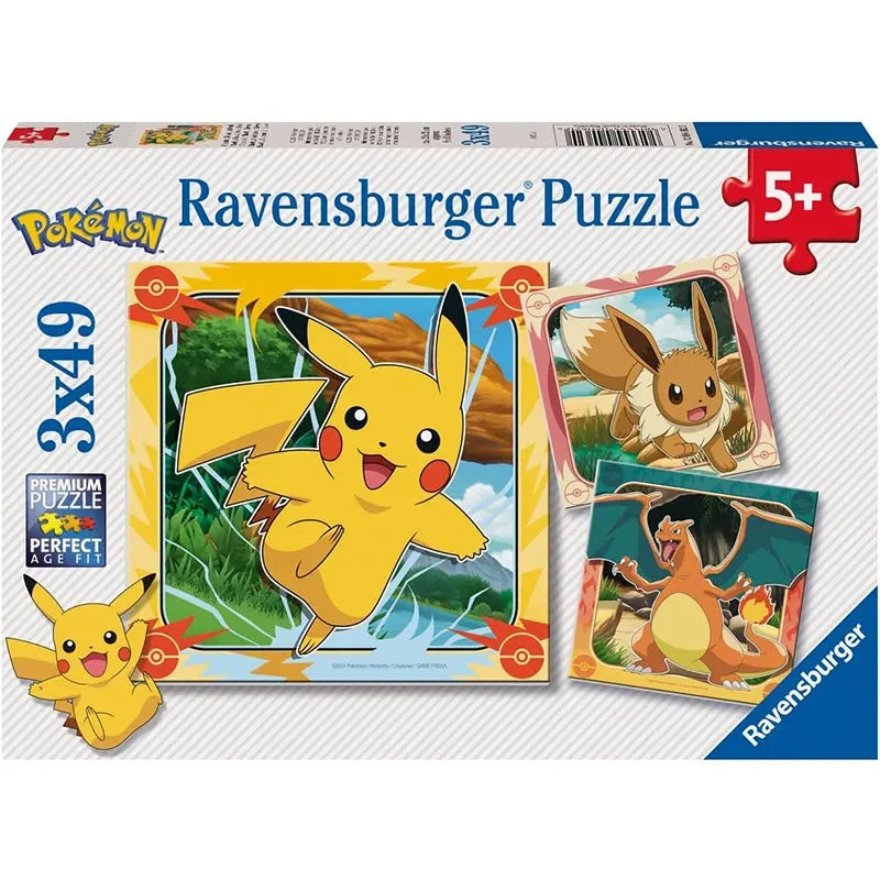Construcciones Y Puzzles Ravensburger 3 Puzzles 49 Piezas Pokémon multicolor para niños