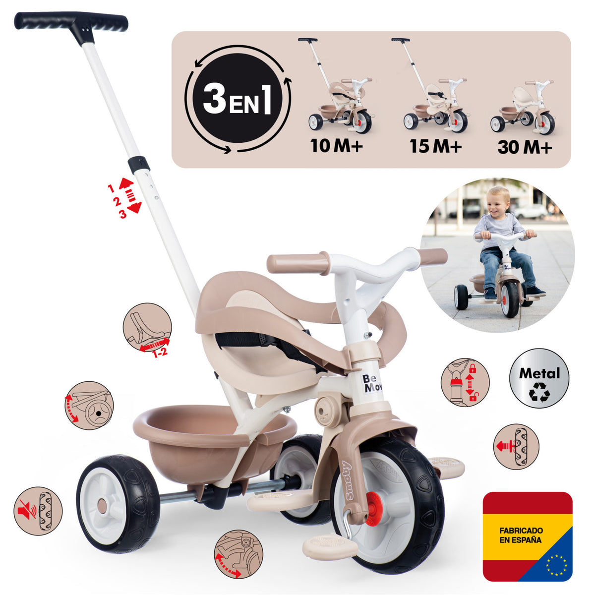 Aire Libre Simba Triciclo Be Move Confort Rosa rosa para niños