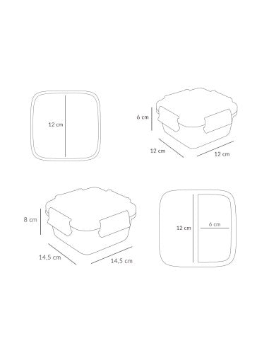 Para Comer Tutete Caja De Almuerzo Grande Los Tres Pequeños Cerditos 780 Ml verde para niños