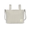 Paseo Walking Mum Bolso Crossbody Botton Rayas gris para bebe