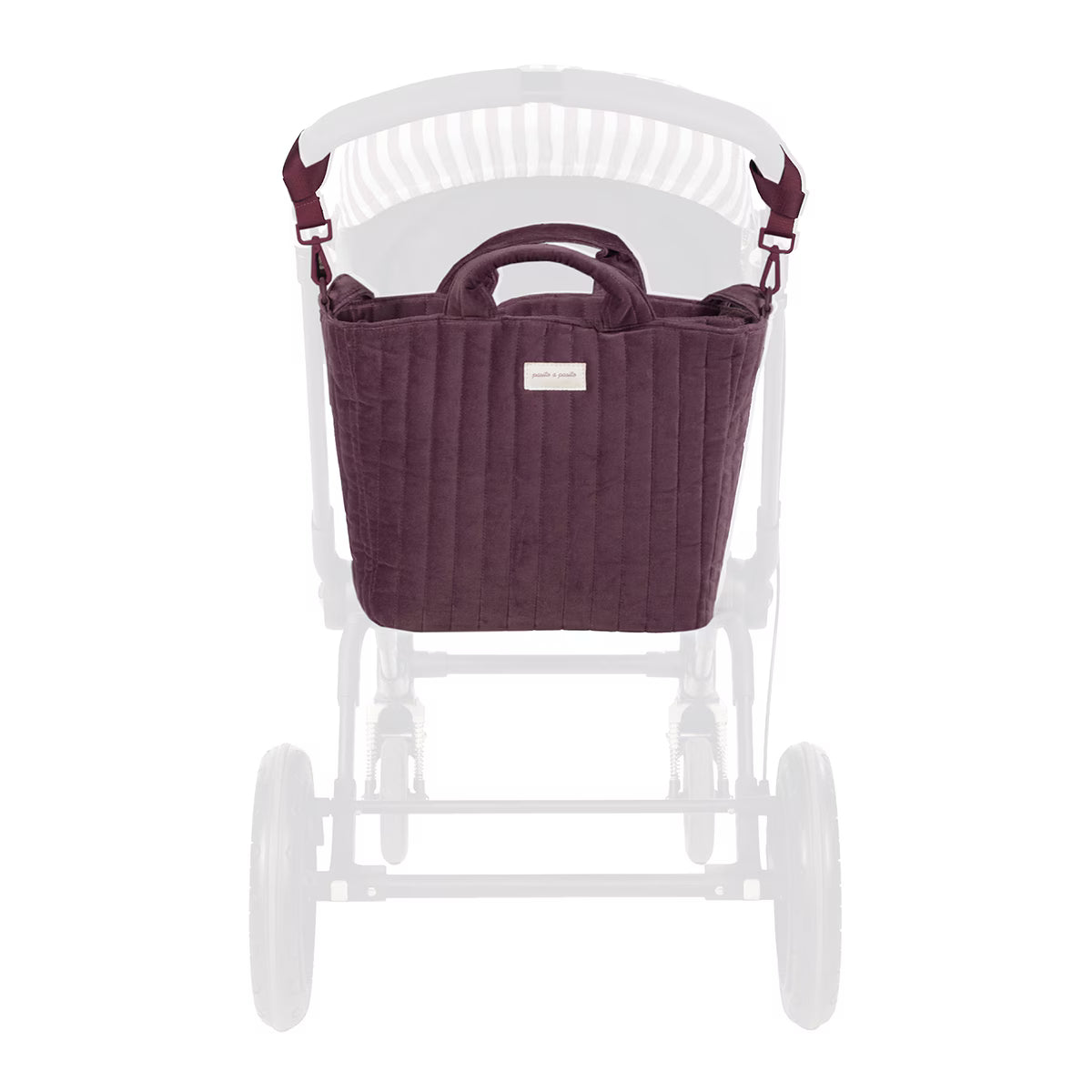 Paseo Pasito A Pasito Bolso Canastilla Cherry Velvet cereza para bebe