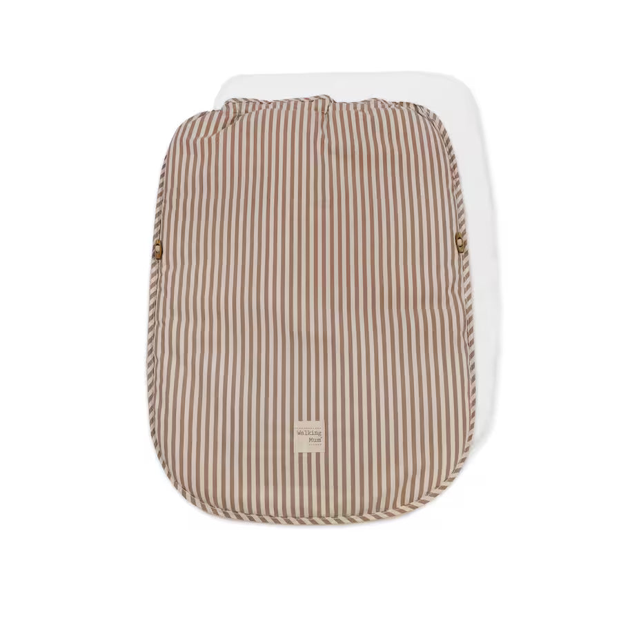 Paseo Walking Mum Saco Entretiempo Praliné Vichy-Rayas Moka multicolor para bebe