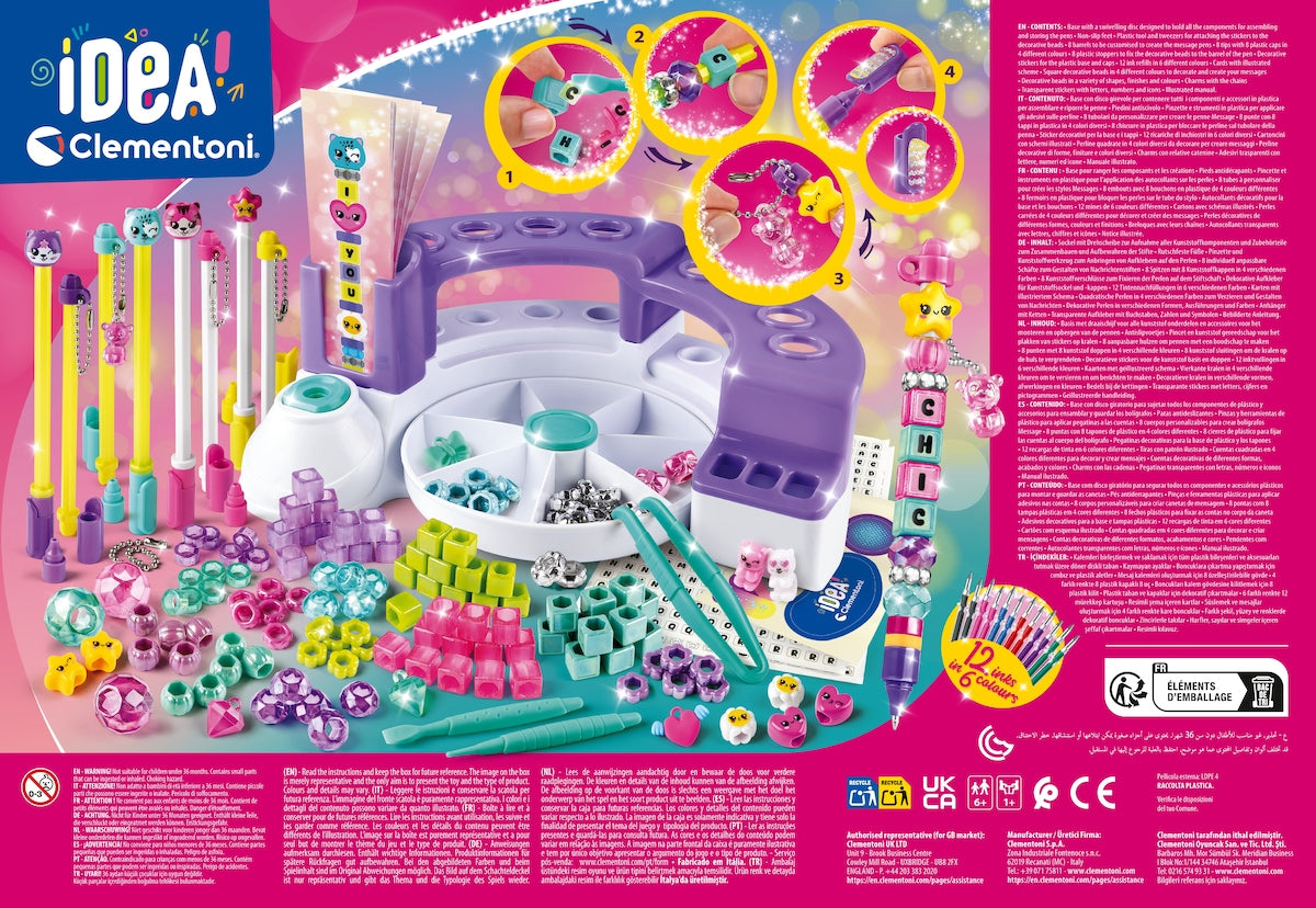 Juegos De Mesa Clementoni Estudio Creador De Bolígrafos Para Mensajes multicolor para niños