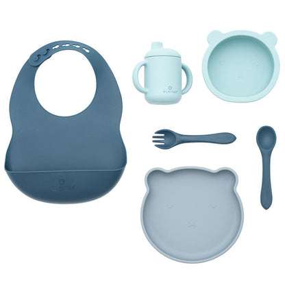 Para Comer Olmitos 0094-Azul Vajilla Infantil Silicona 7 Piezas Blue para mundo bebé