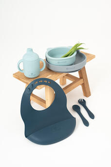 Para Comer Olmitos 0094-Azul Vajilla Infantil Silicona 7 Piezas Blue para mundo bebé