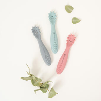 Para Comer Olmitos Set Tres Cubiertos De Aprendizaje rosa para bebe