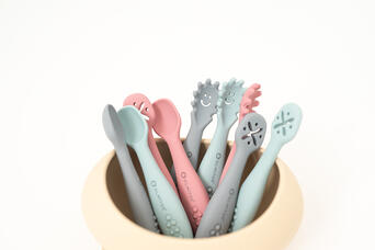 Para Comer Olmitos Set Tres Cubiertos De Aprendizaje rosa para bebe