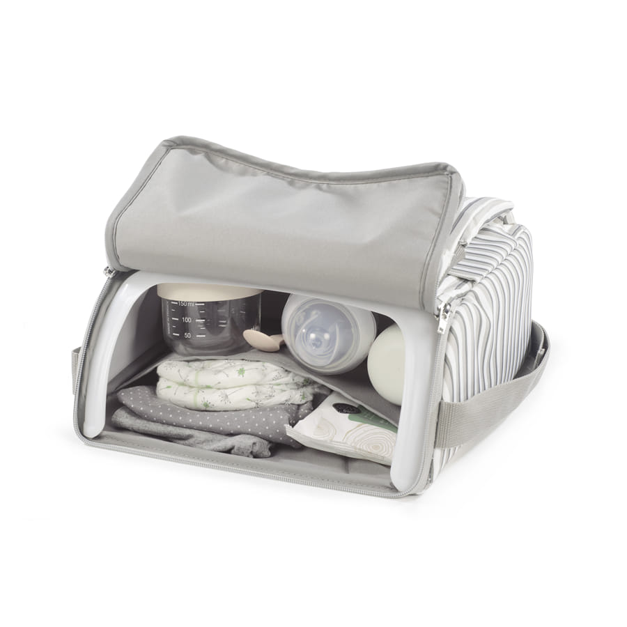 Para Comer Walking Mum Trona Portátil Botton Rayas gris para bebe