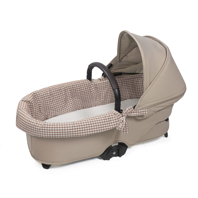 Paseo Walking Mum Cubrecuco Dual + Funda Colchón Ajustable Praliné Vichy Moka multicolor para bebe