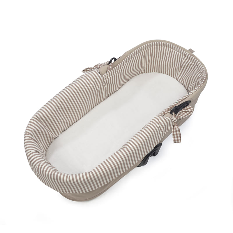 Paseo Walking Mum Cubrecuco Dual + Funda Colchón Ajustable Praliné Vichy Moka multicolor para bebe