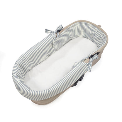 Paseo Walking Mum Cubrecuco Dual + Funda Colchón Ajustable Praliné Vichy/Rayas Menta multicolor para bebe