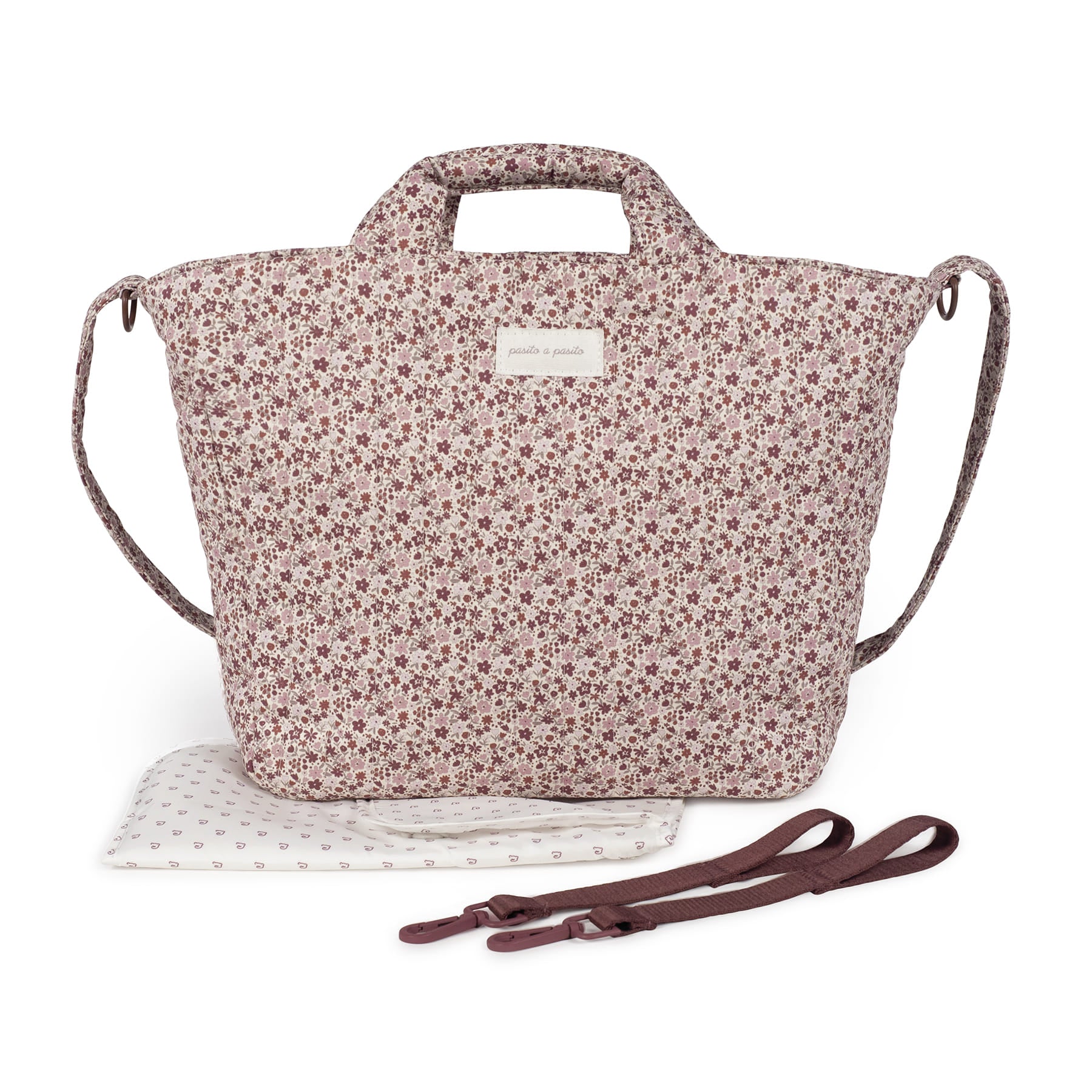 Paseo Pasito A Pasito Bolso Canastilla Cherry Flores rosa para bebe