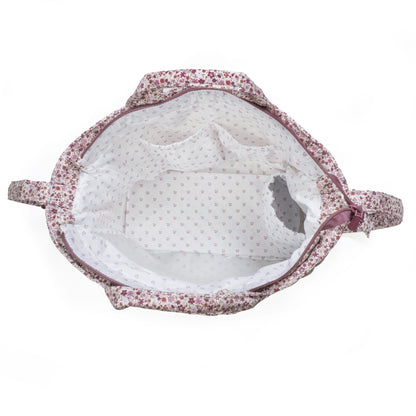 Paseo Pasito A Pasito Bolso Canastilla Cherry Flores rosa para bebe