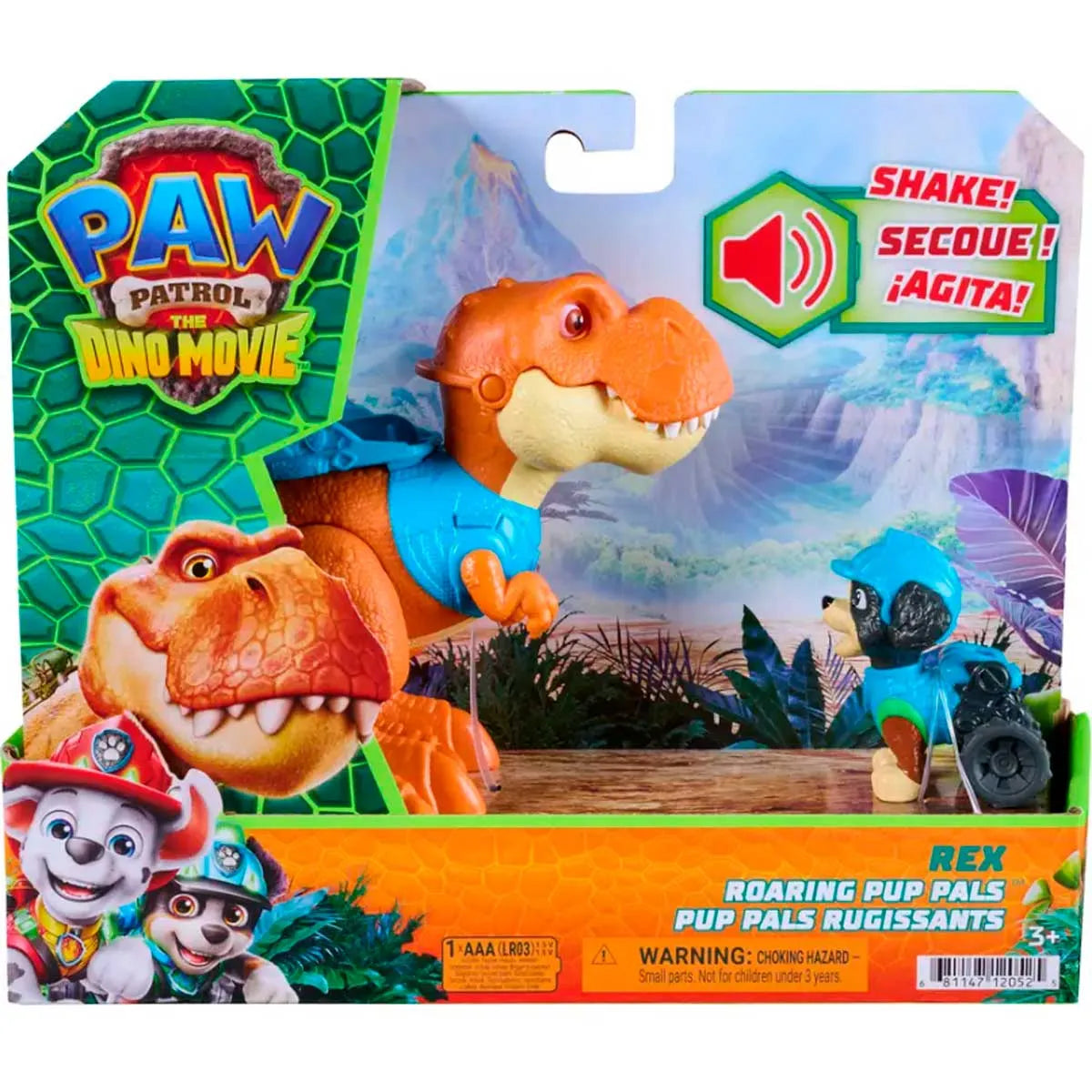 Figuras Y Minimundos Spin Master Patrulla Canina-La Película Dino-Roaring Pup Pals Con Rex naranja para niños