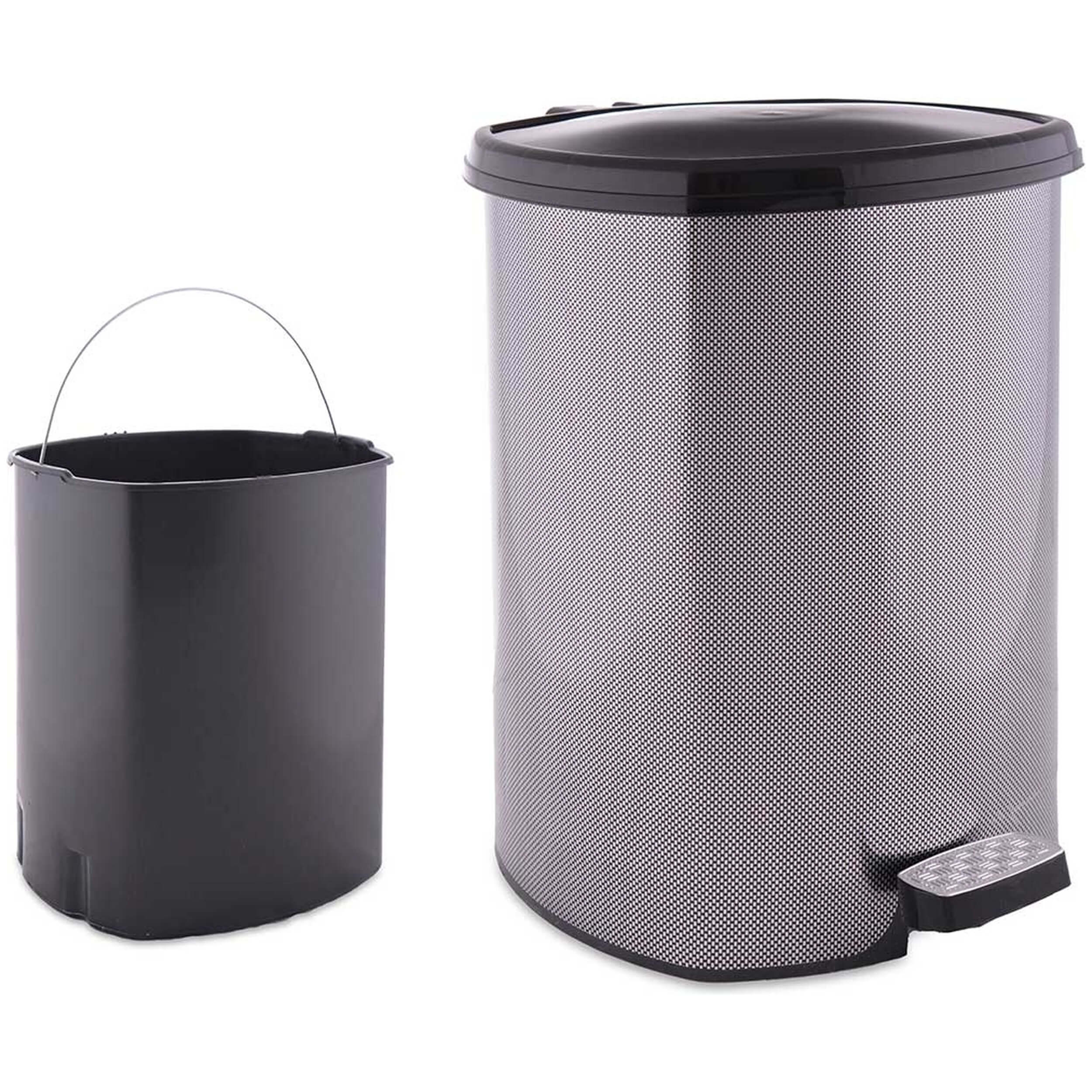Utensilios Arte Regal Papelera Plastico Pedal Fibra Carbono 20L