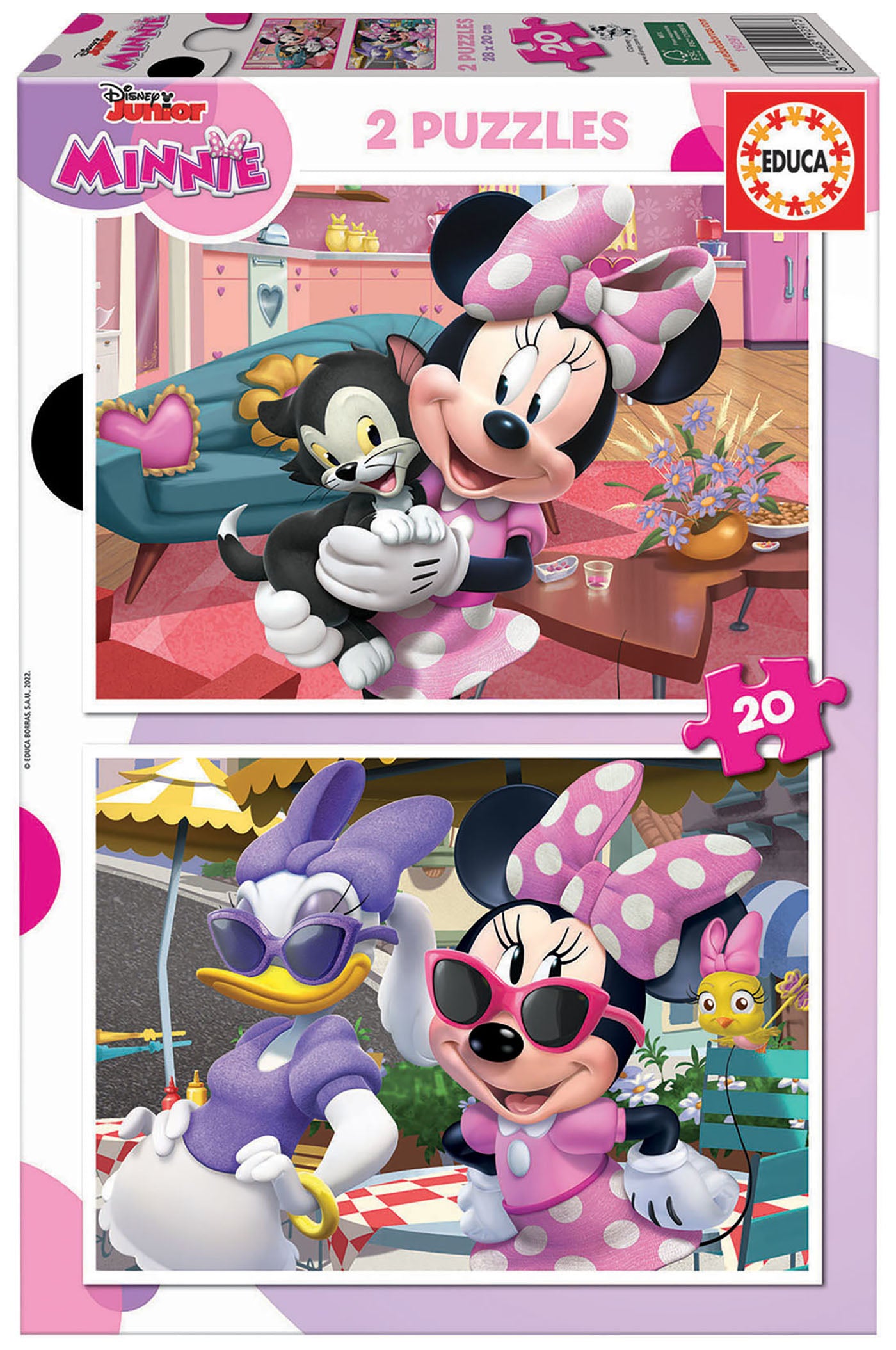 Construcciones Y Puzzles Educa Disney Junior Minnie 2 Puzzles 20 Piezas multicolor para niños