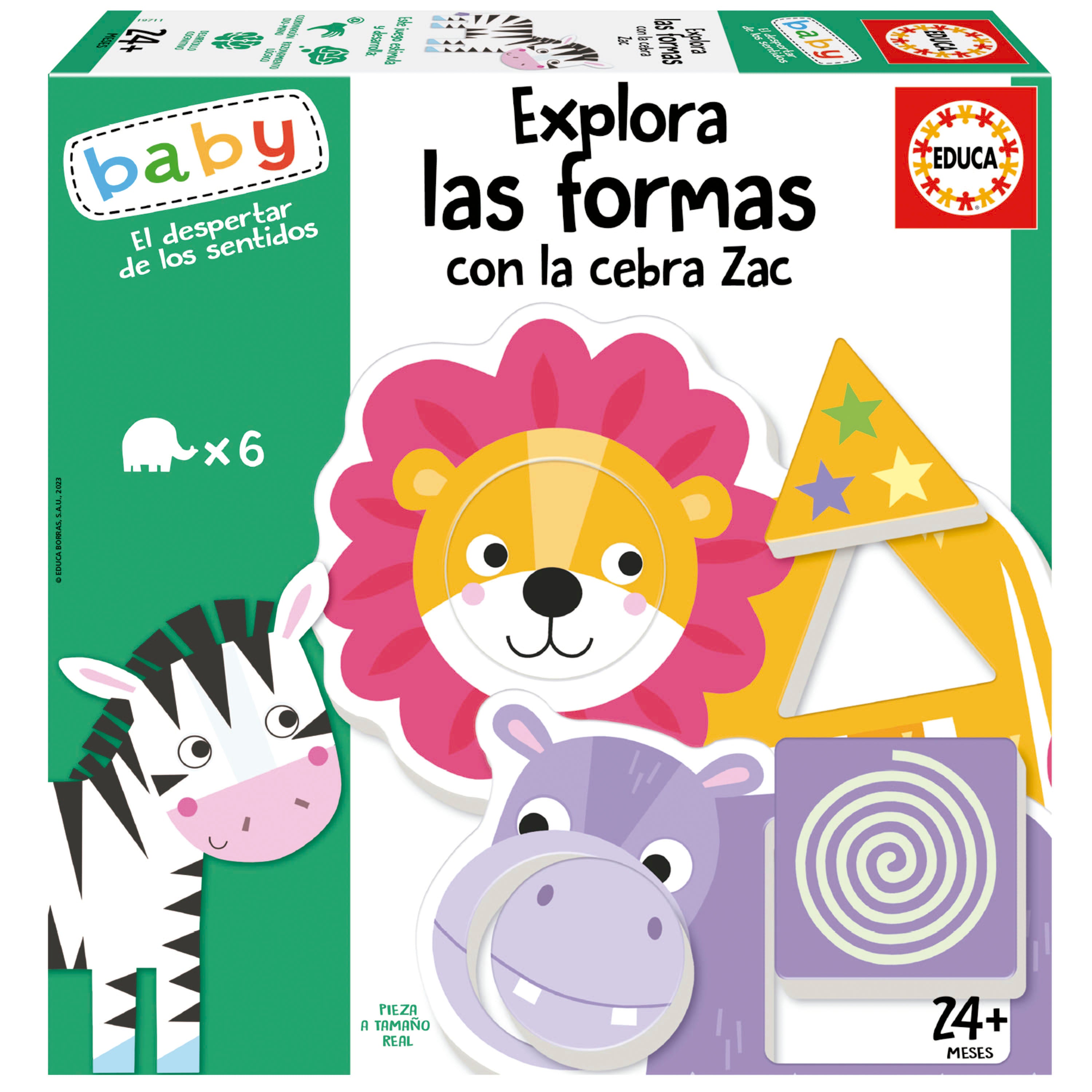Juegos De Mesa Educa Baby El Despertar De Los Sentidos - Explora Las Formas Con Cebra Zac multicolor para niños