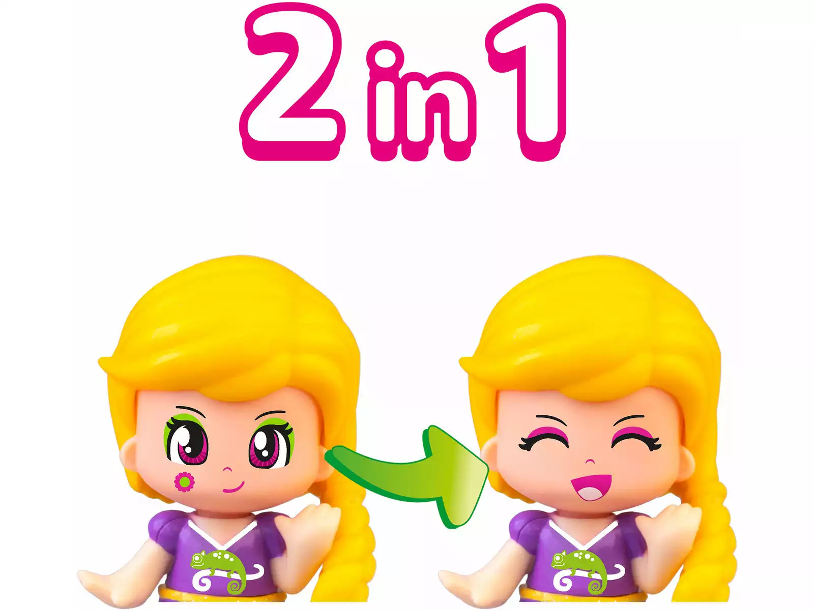 Figuras Y Minimundos Famosa Pinypon Tales - Cuento Con Bolsito Rapunzel morado para niños