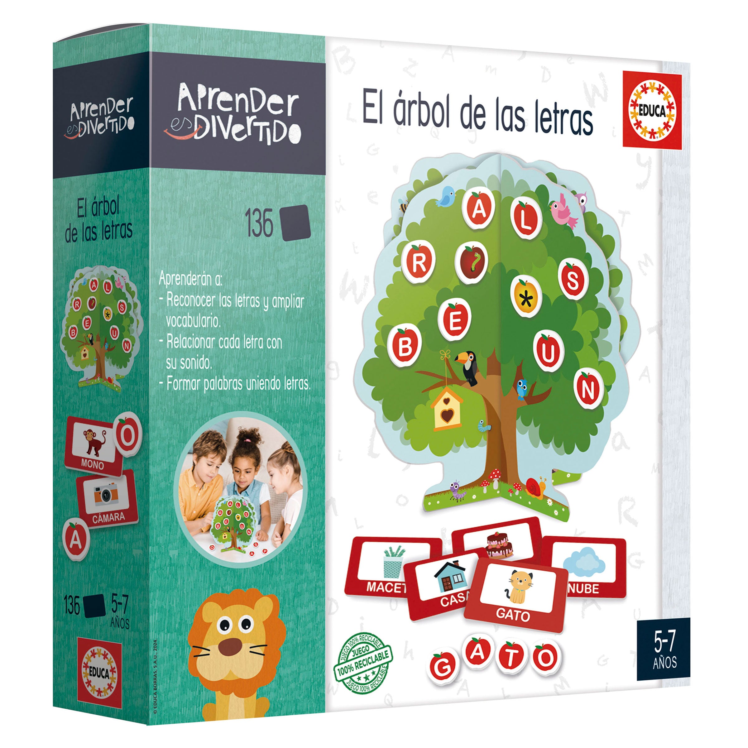 Juegos De Mesa Educa Aprender Es Divertido - El Árbol De Las Letras multicolor para niños