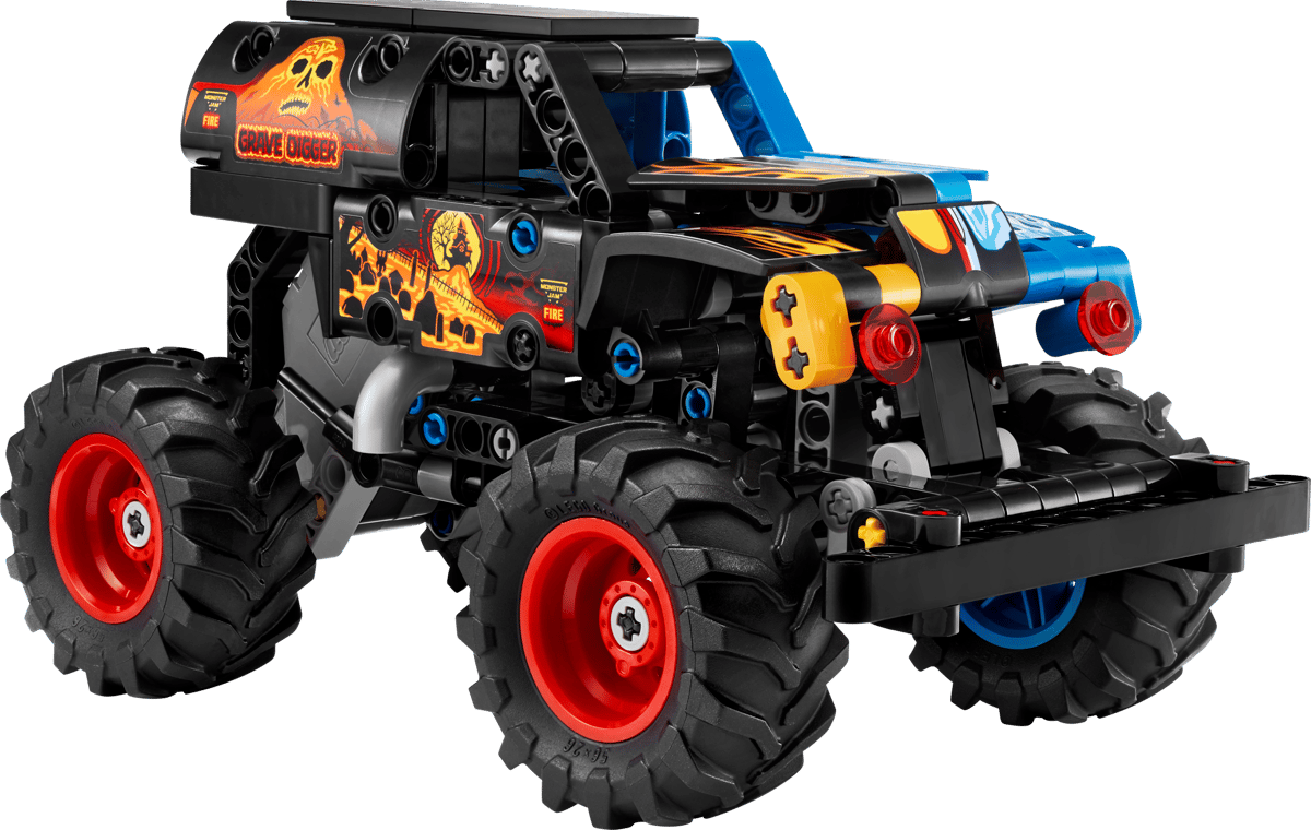 Construcciones Y Puzzles Lego Monster Jam Grave Digger Fuego Y Hielo negro para niños