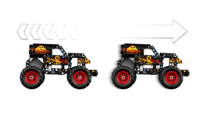 Construcciones Y Puzzles Lego Monster Jam Grave Digger Fuego Y Hielo negro para niños
