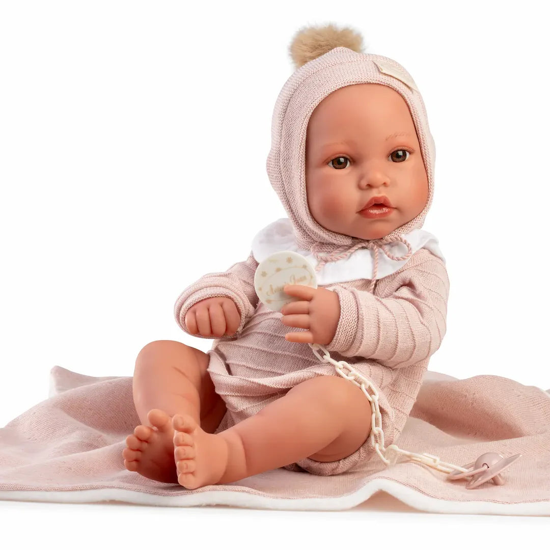 Muñecas Y Peluches Muñecas Antonio Juan Recién Nacida Erika Toquilla Rosa multicolor para niños