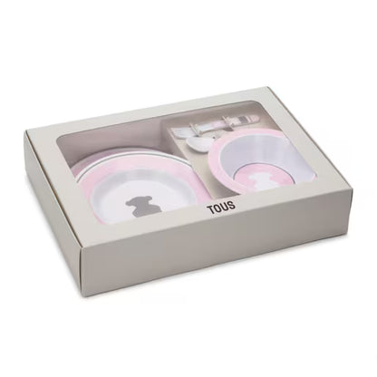 Para Comer Tous Set Vajilla Melamina 5 Piezas Feeding Rosa rosa para bebe