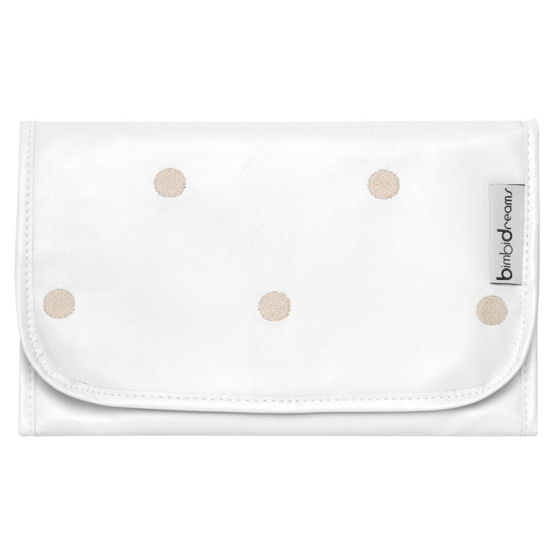 Paseo Bimbidreams Cambiador Portátil Polipiel Bordada  Romantic Blanco/Lino beige para bebe